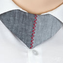 No Tie Grau Kontrastnaht