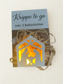 5er Set Weihnachtskrippe "to go"  inklusive 2 Ballonlichter
