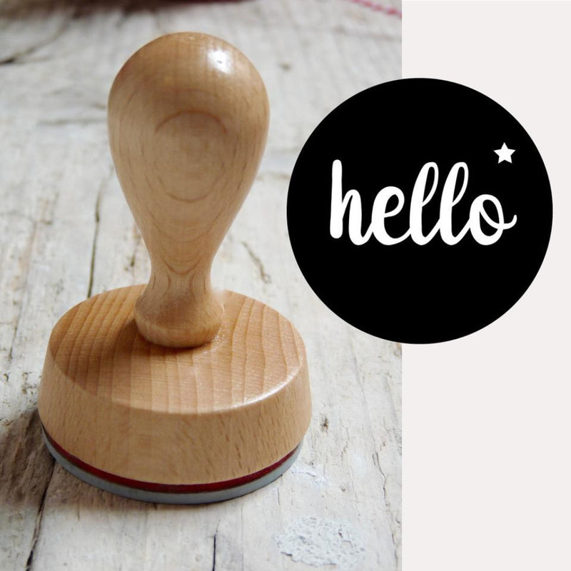 Stempel rund  "Hello"